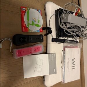 Nintendo Wii Bundle with Black and Pink Controllers